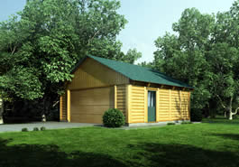 Garage Log Cabin Model