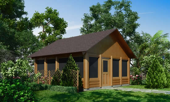 Chalet Log Cabin Model