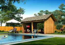 Pool House Log Cabin Model