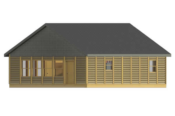 Blue Teal Log Cabin Model