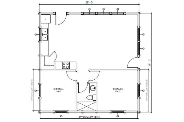 Canvas Back Log Cabin Model