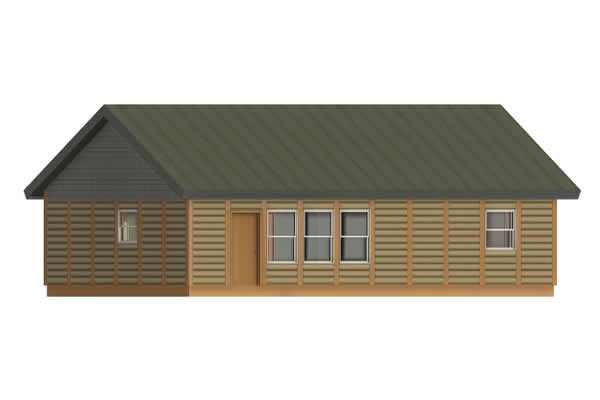 Green Teal Log Cabin Model