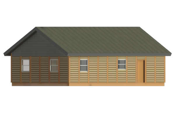 Green Teal Log Cabin Model