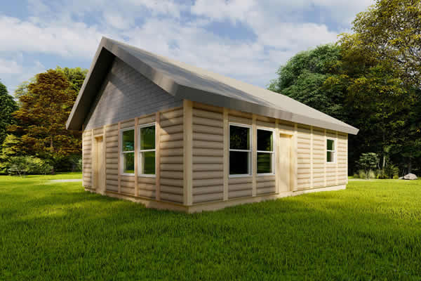 Horned Owl Log Cabin Model